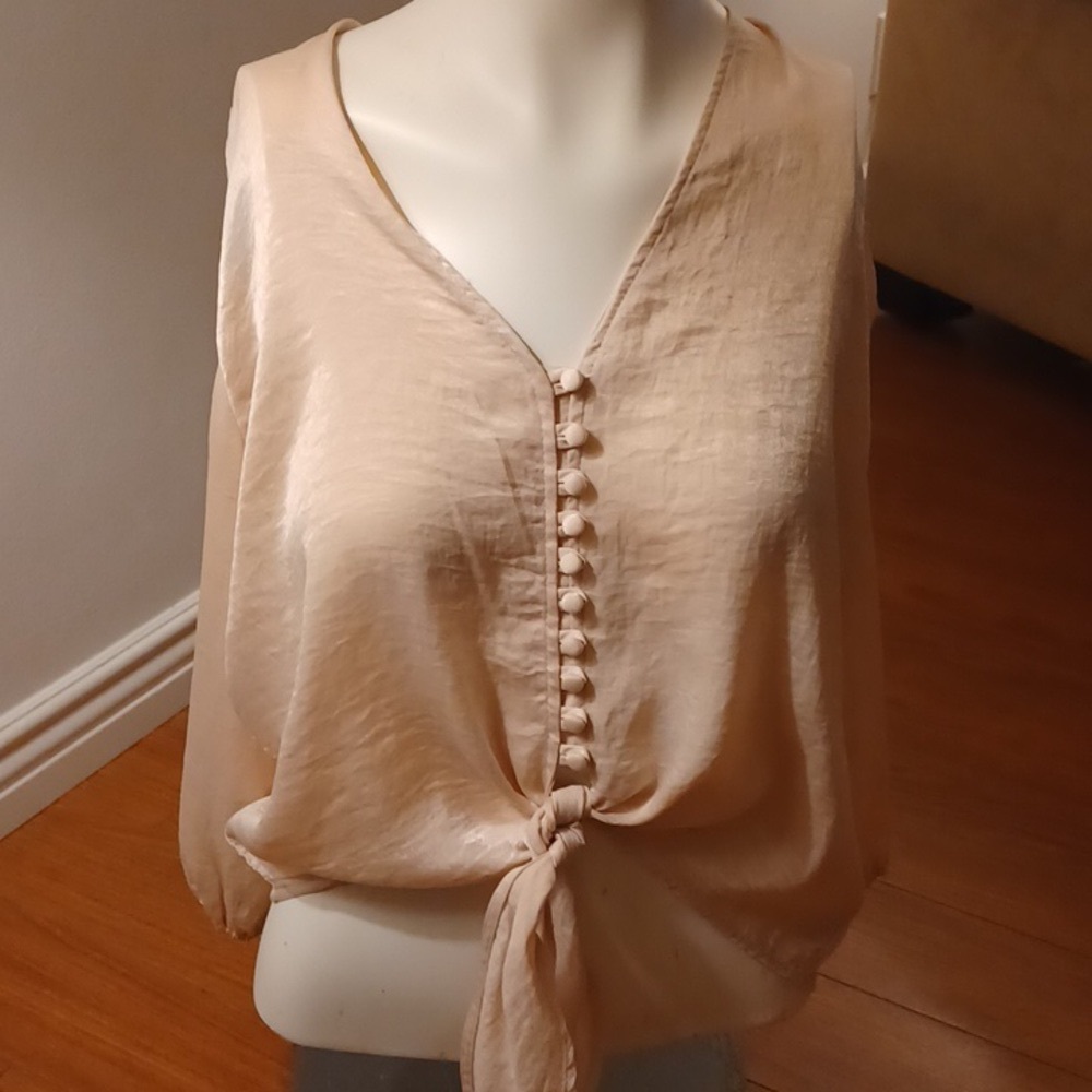 Veronica M Cream Button-Down Blouse